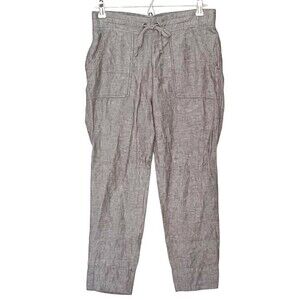 Athleta Gray Linen-Blend Ankle Pants